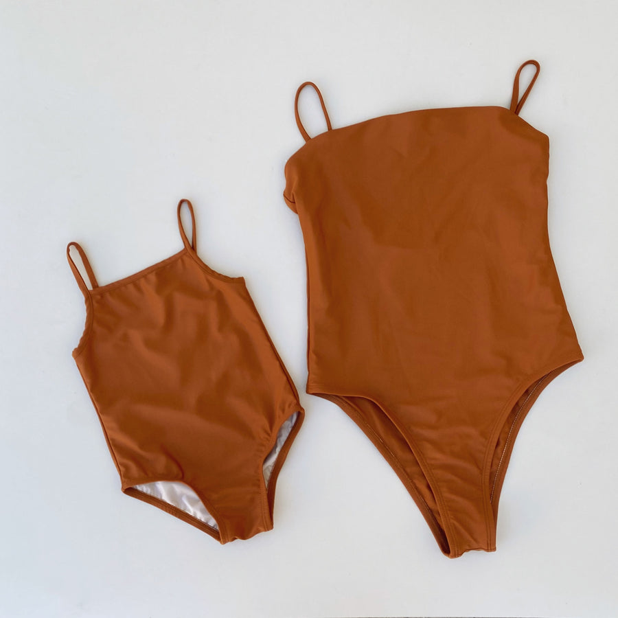 SAMPLE: Strappy One Piece Swimsuit, Bronze (FINAL SALE)
