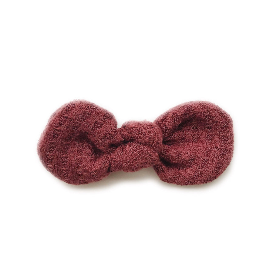 Knotted Bow Clip, Brick Waffle