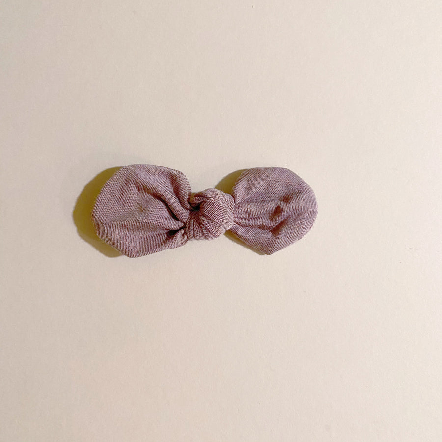 Knotted Bow Clip, Muted Purple